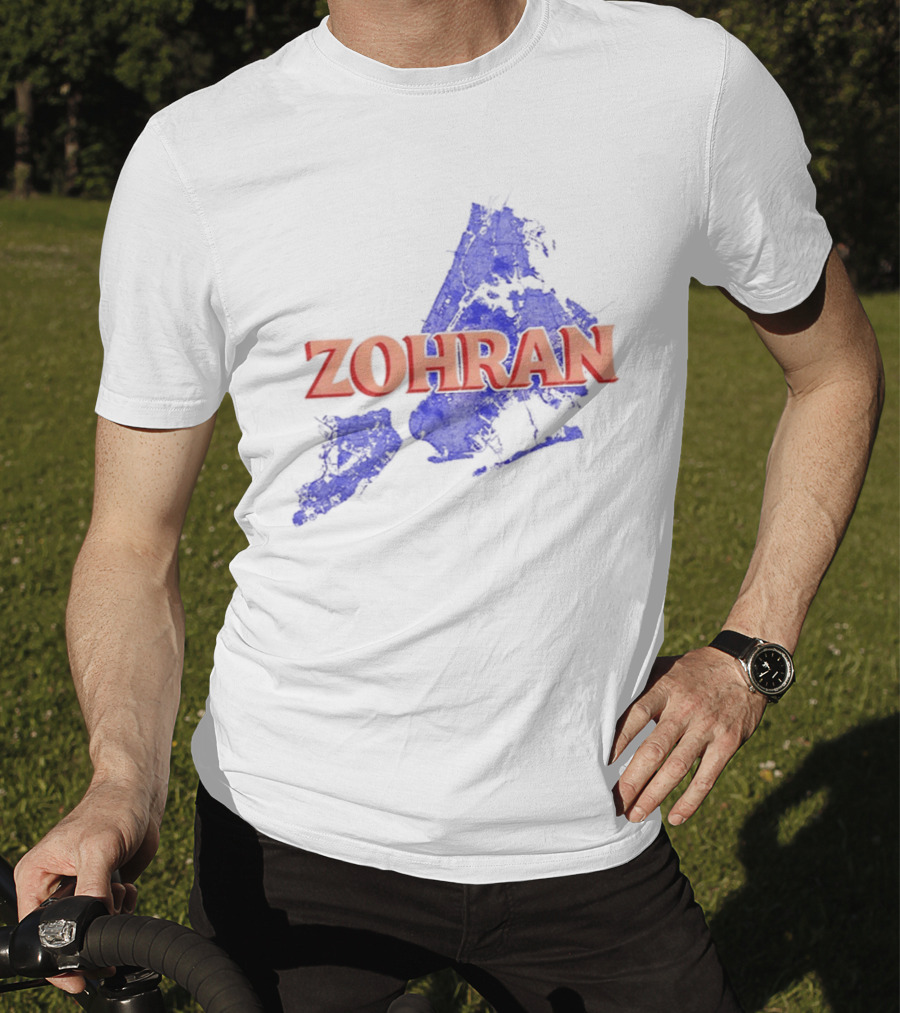 Zohran Mamdani NYC Mayor 2025 Campaign Blue Map Design T-Shirt