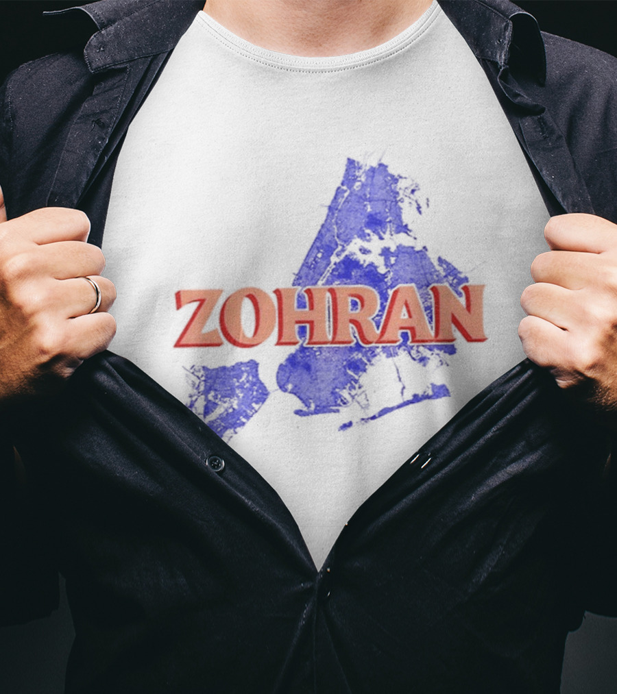 Zohran Mamdani NYC Mayor 2025 Campaign Blue Map Design T-Shirt