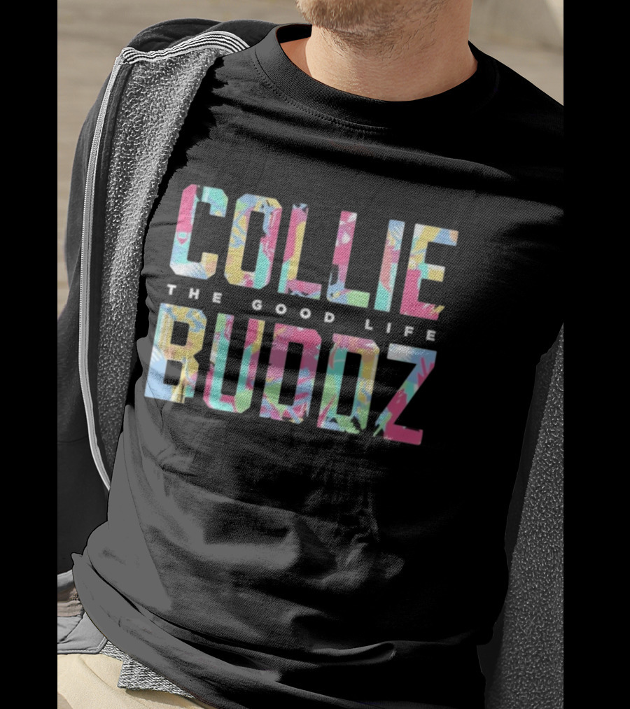 COLLIE BUDDZ The Good Life Bold Colorful Pattern T-Shirt