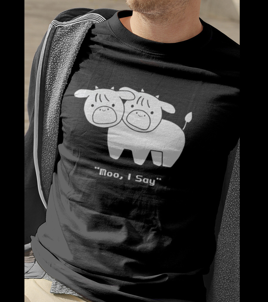Cows Moo I Say Cute Double Cow Twins T-Shirt