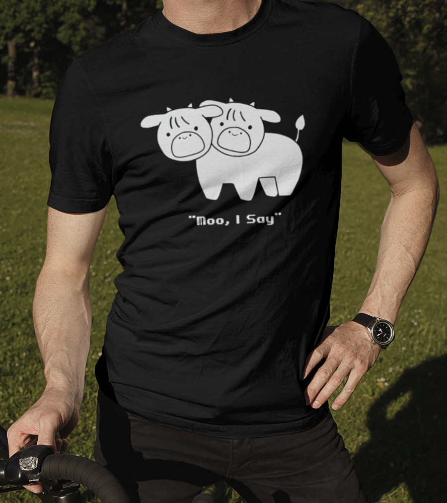 Cows Moo I Say Cute Double Cow Twins T-Shirt