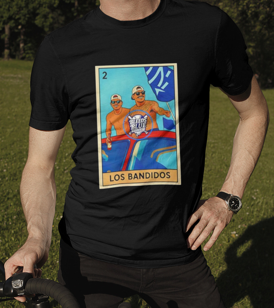 Dodgers Los Bandidos Loteria Card Bleeds Blue Designs T-Shirt