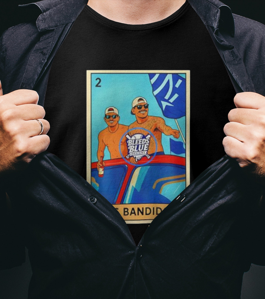 Dodgers Los Bandidos Loteria Card Bleeds Blue Designs T-Shirt