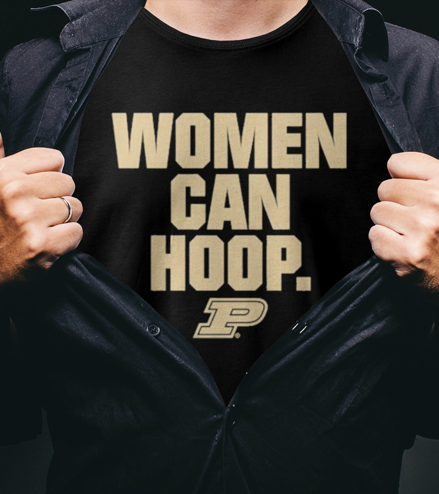 Purdue Boilermakers Women Can Hoop Basketball Logo T-Shirt