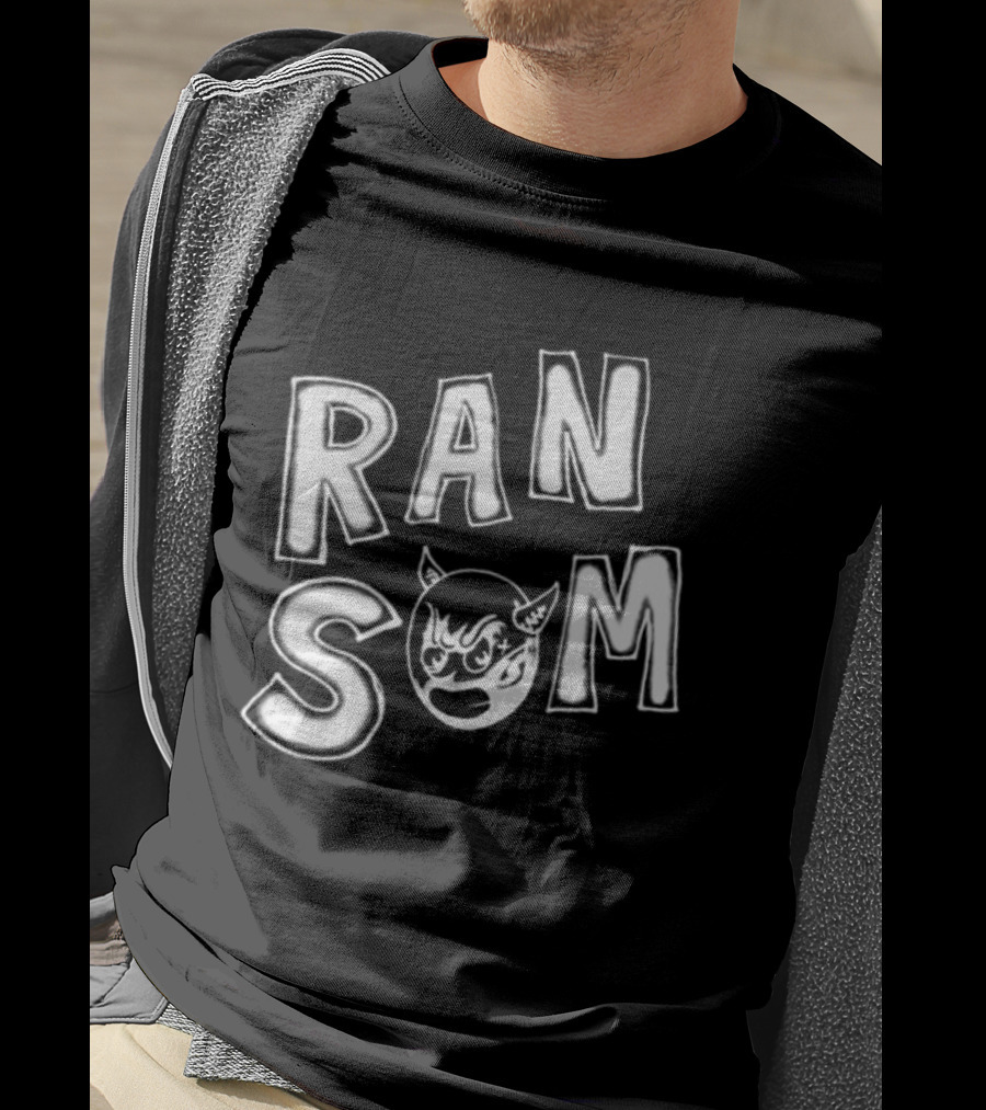 Ransom Devil Face Bold Text T-Shirt