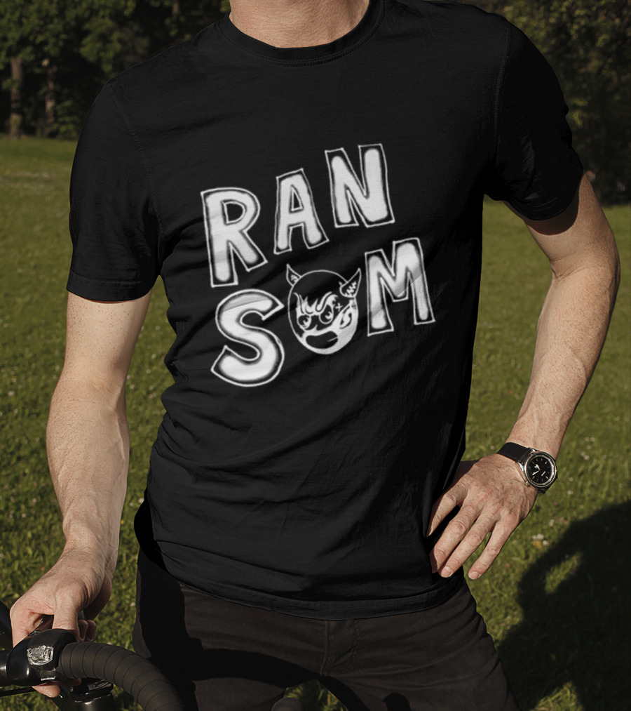 Ransom Devil Face Bold Text T-Shirt