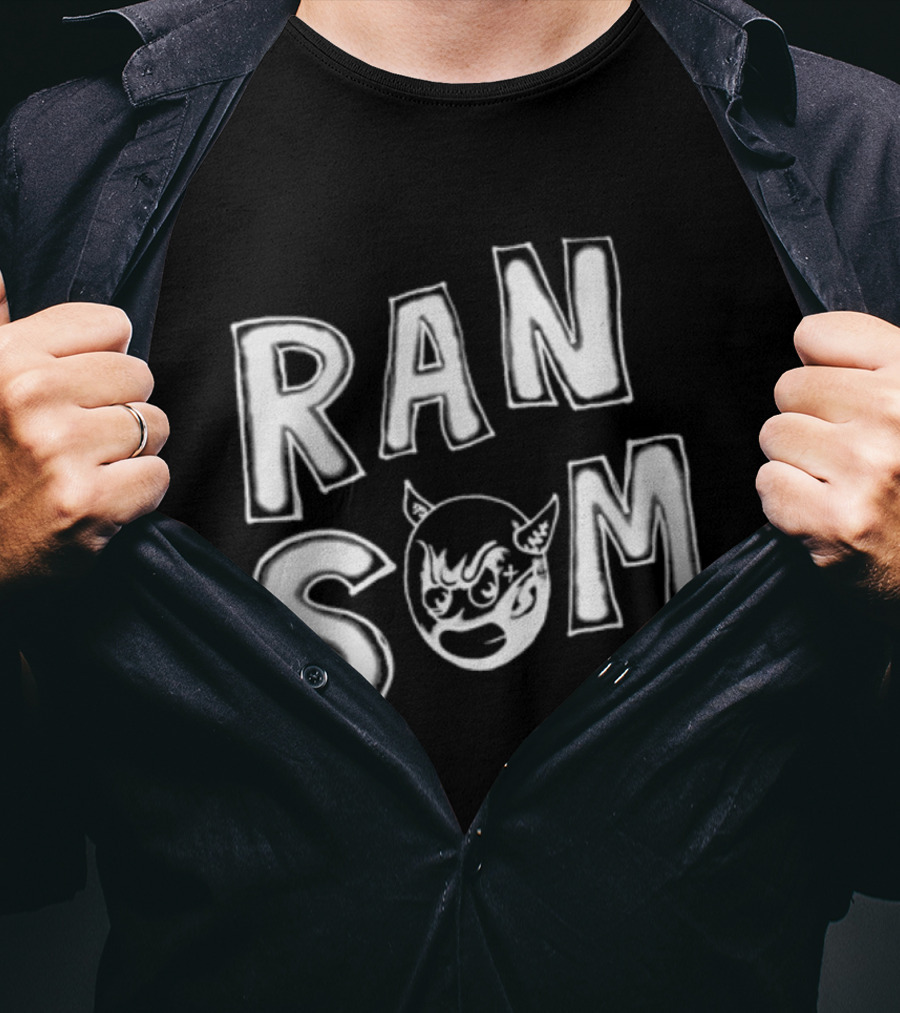 Ransom Devil Face Bold Text T-Shirt