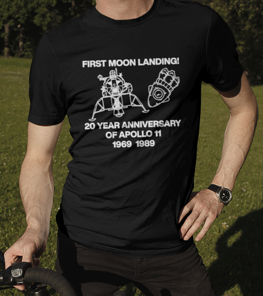 First Moon Landing 20 Year Anniversary Of Apollo 11 1969 1989 Lunar Module Design T-Shirt