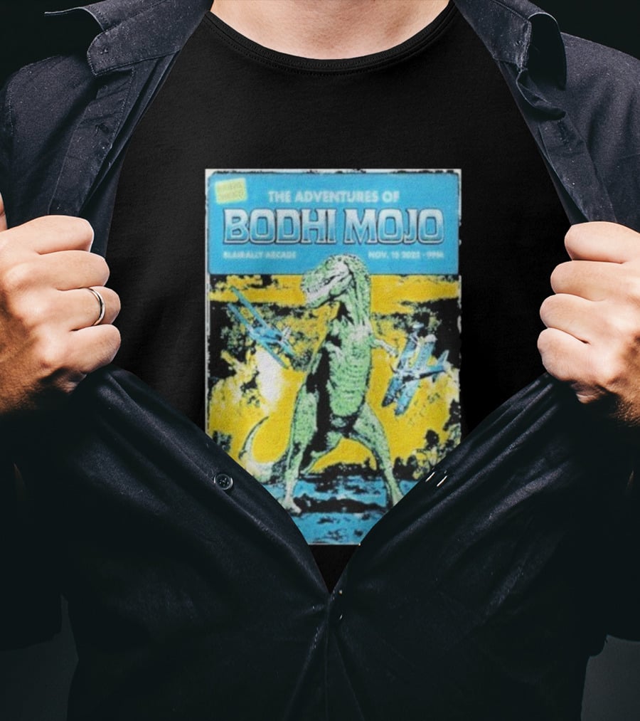 The Adventures Of Bodhi Mojo Nov 15 2025 Blairally Arcade Dinosaur Event T-Shirt