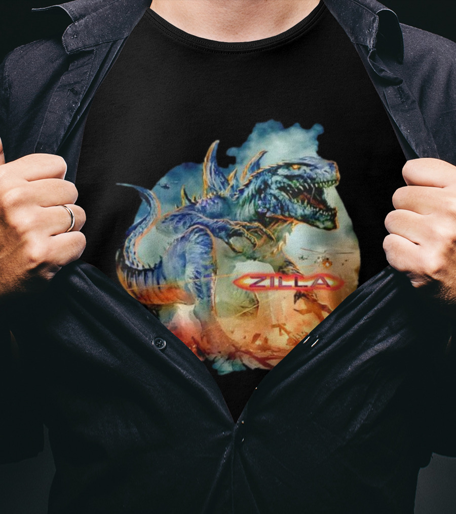 Zilla Monster Mania Epic Battle Chaos Scene T-Shirt