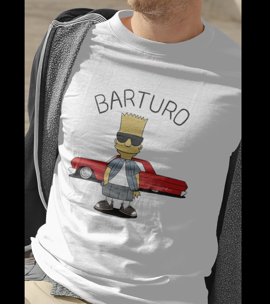 BARTURO Bart Simpson Red Car Iconic Character Parody T-Shirt