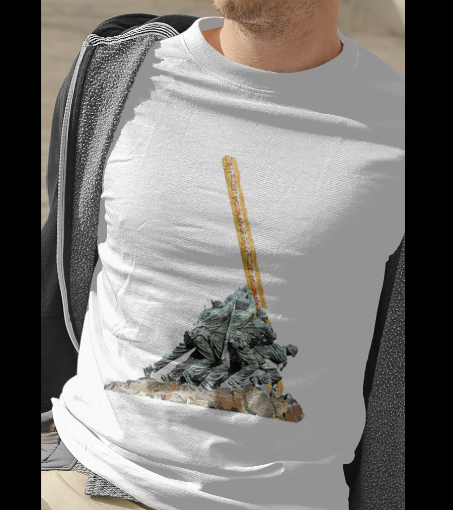 Hoagie Thrower Sandwich Guy Soldiers Raising Sandwich Spoof Satire Joke Anti-Fascist T-Shirt