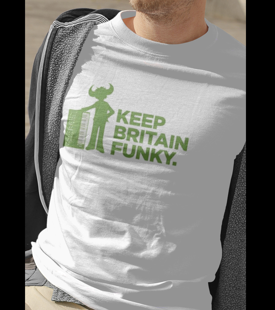 Keep Britain Funky Buffalo Man Keyboardist T-Shirt