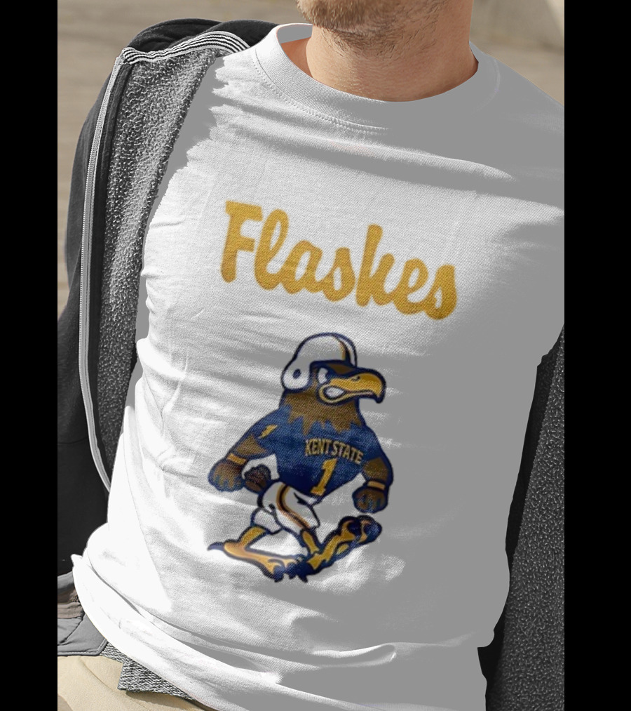 Kent State Golden Flashes Mascot Football Blue Jersey T-Shirt