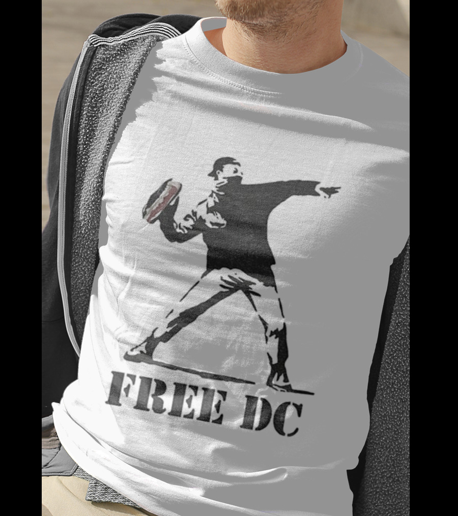 Free DC Sandwich Thrower Banksy Style T-Shirt
