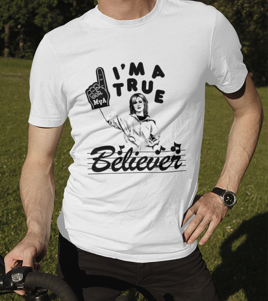 I'm A True Believer Finger Point Music Notes T-Shirt