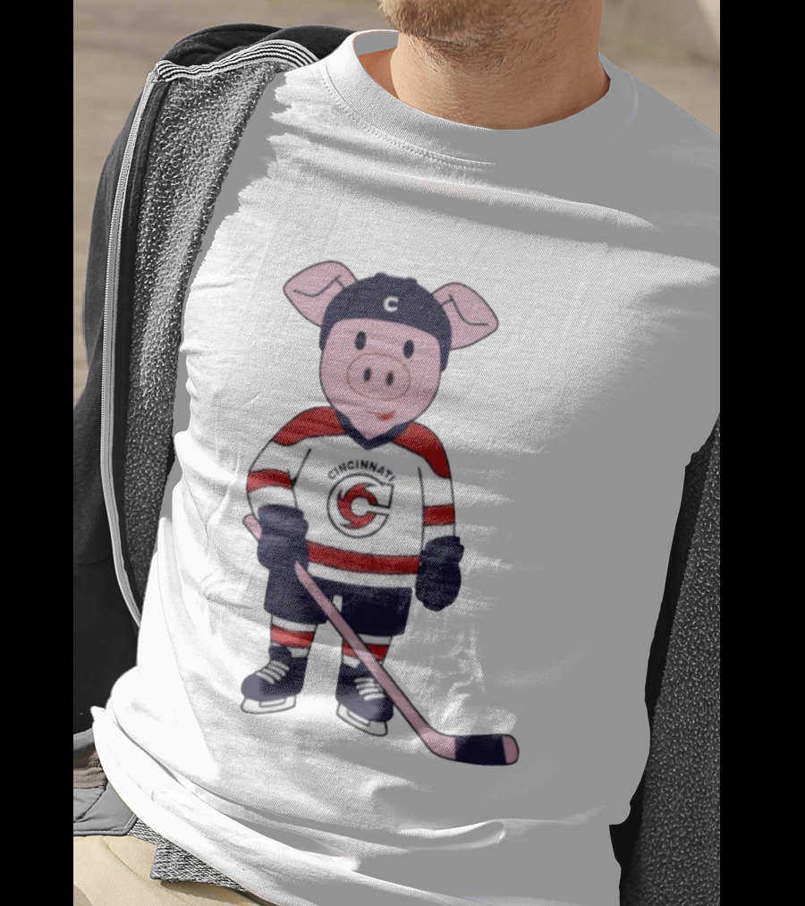 Mom Dad Choppy Puck Chop Kids Mascot Cincinnati Hockey T-Shirt