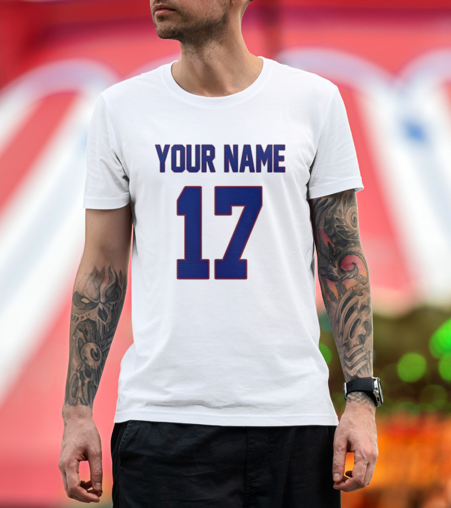 New York Giants Your Name 17 Old School Fits 2025 Football T-Shirt