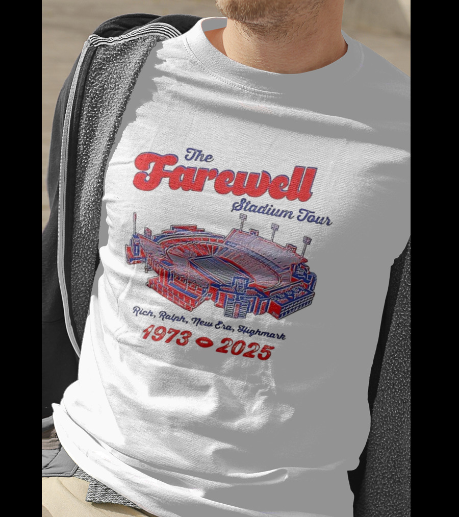 The Farewell Stadium Tour Richfield Ralph Wilson New Era Highmark 1973-2025 T-Shirt