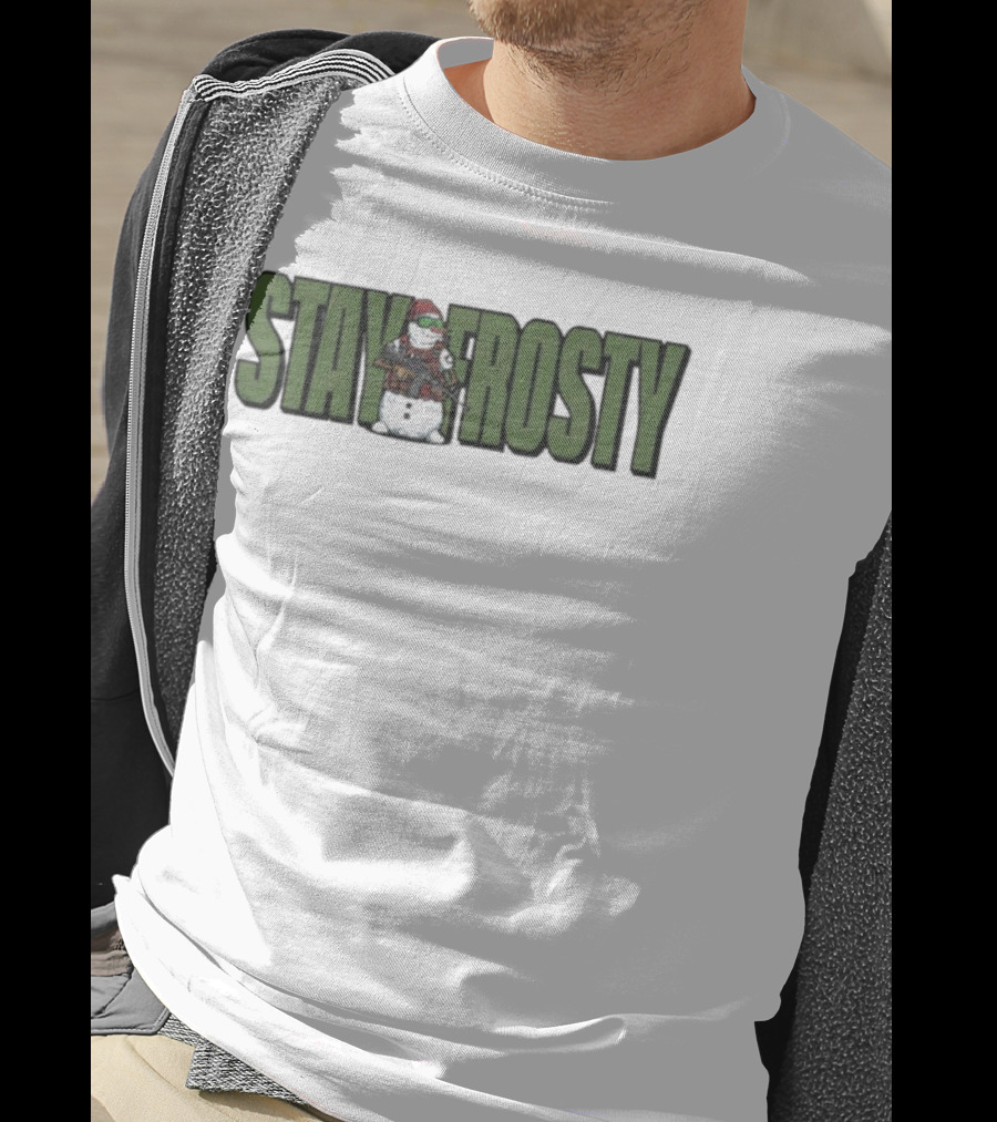 Stay Frosty Armed Snowman Tactical Humor T-Shirt