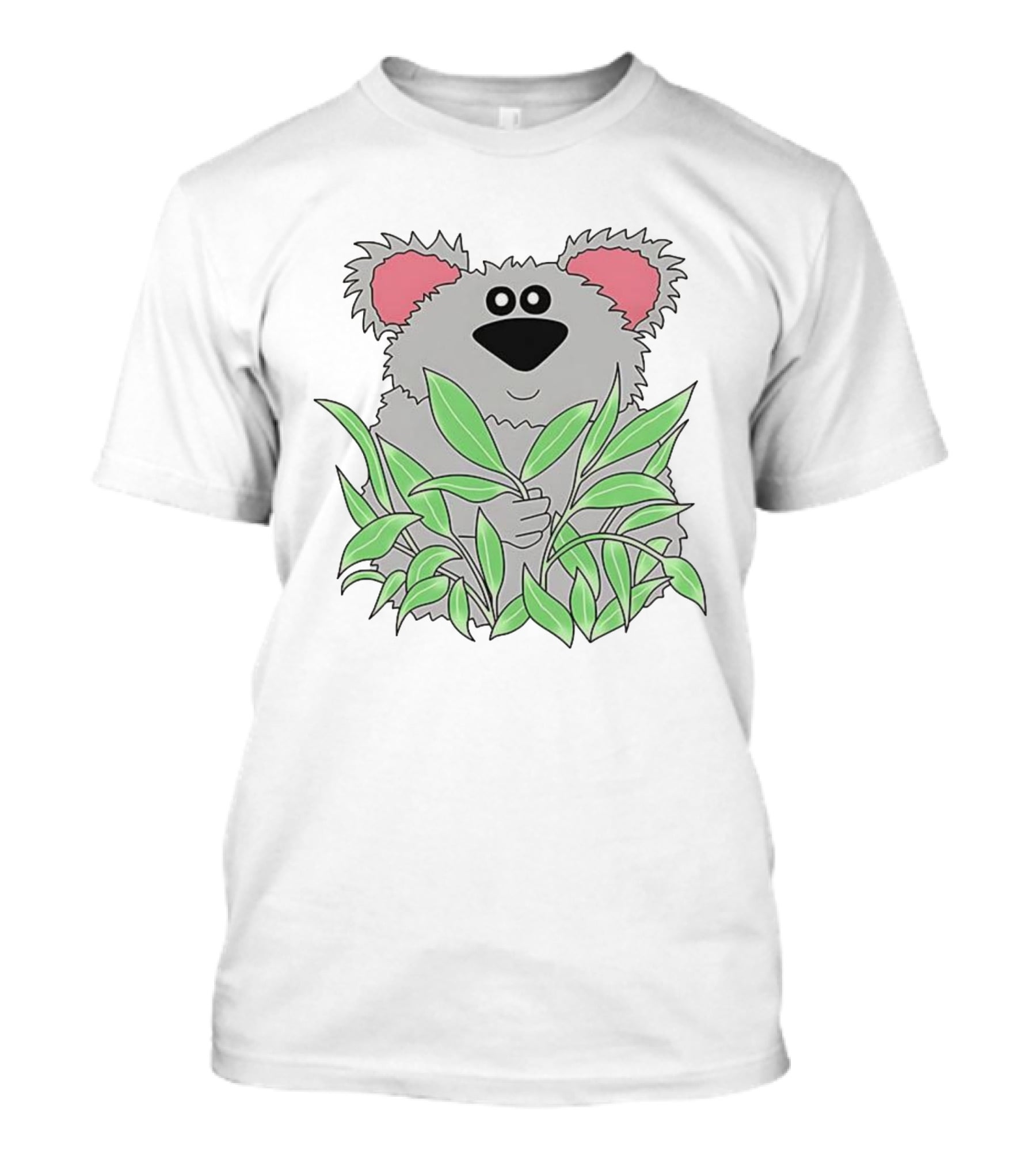Thrifted Koala Cecile Caldwell Cute Cartoon Koala With Green Leaves T-Shirt