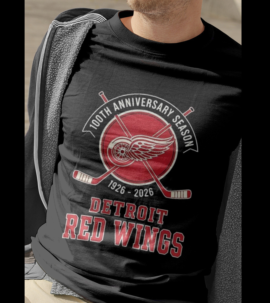 Detroit Red Wings 100th Anniversary Season 1926-2026 T-Shirt