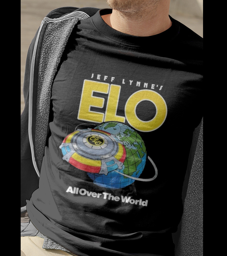 Jeff Lynne's ELO All Over The World Spaceship Globe T-Shirt