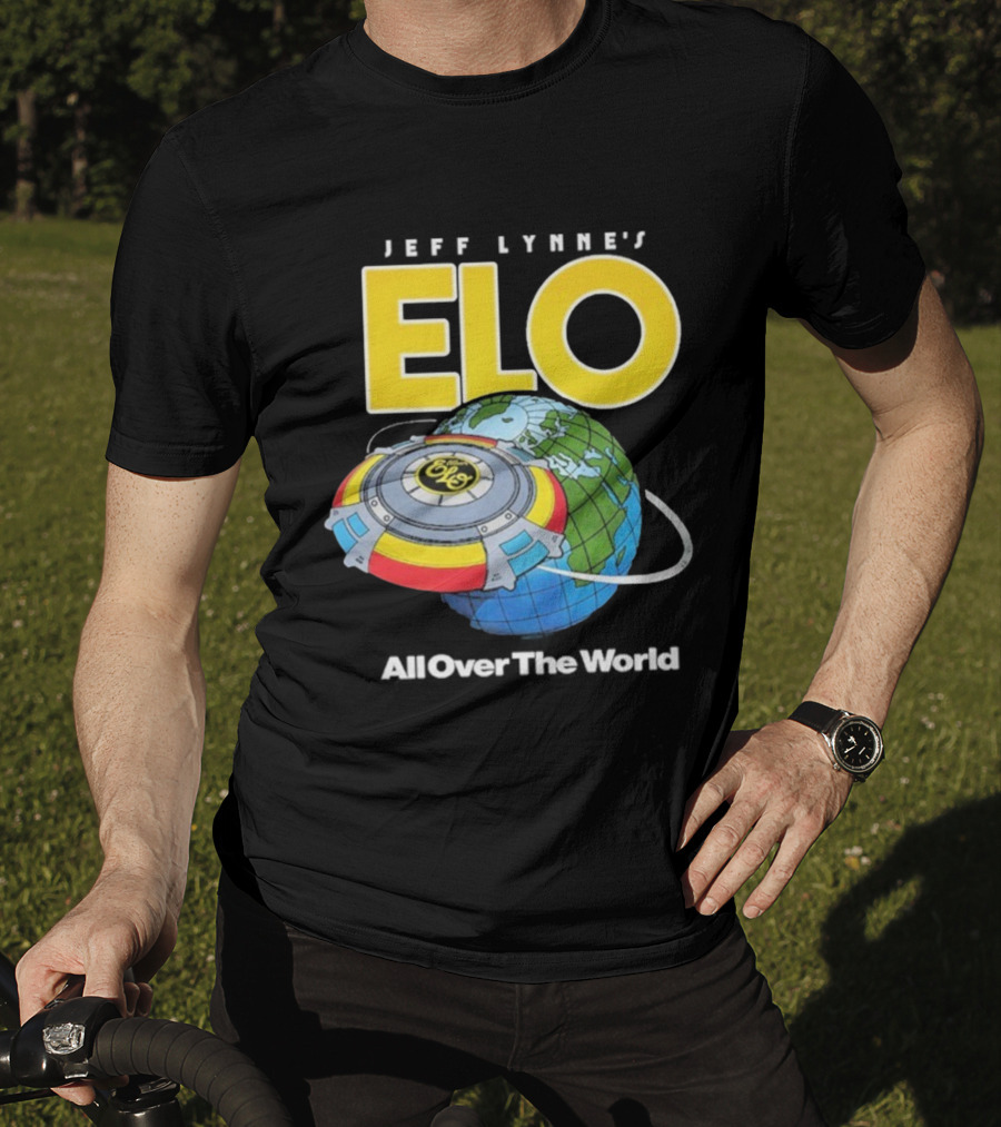 Jeff Lynne's ELO All Over The World Spaceship Globe T-Shirt