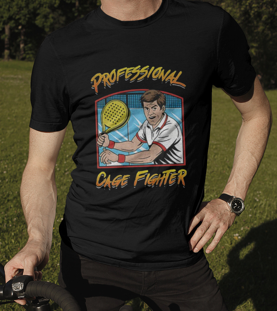 PROFESSIONAL CAGE FIGHTER PADEL Tennis Player Retro Style T-Shirt