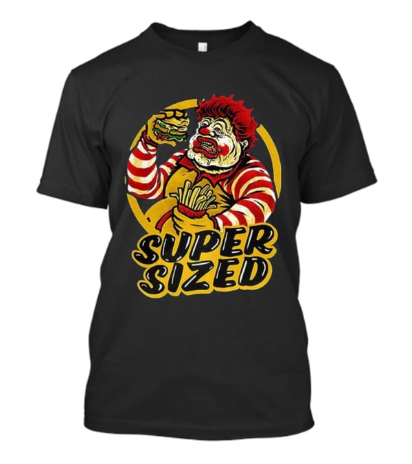 Super Sized Clown Eating Burger And Fries T-Shirt