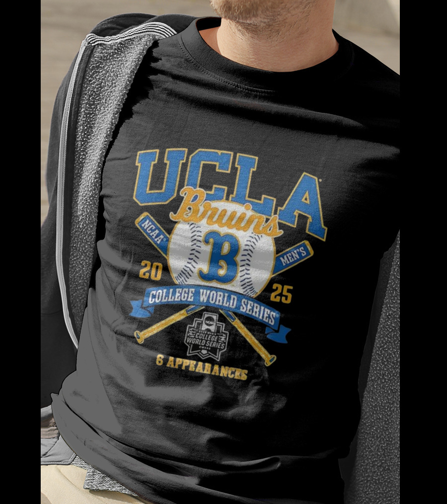 UCLA Bruins NCAA Men's College World Series 2025 Six Appearances T-Shirt