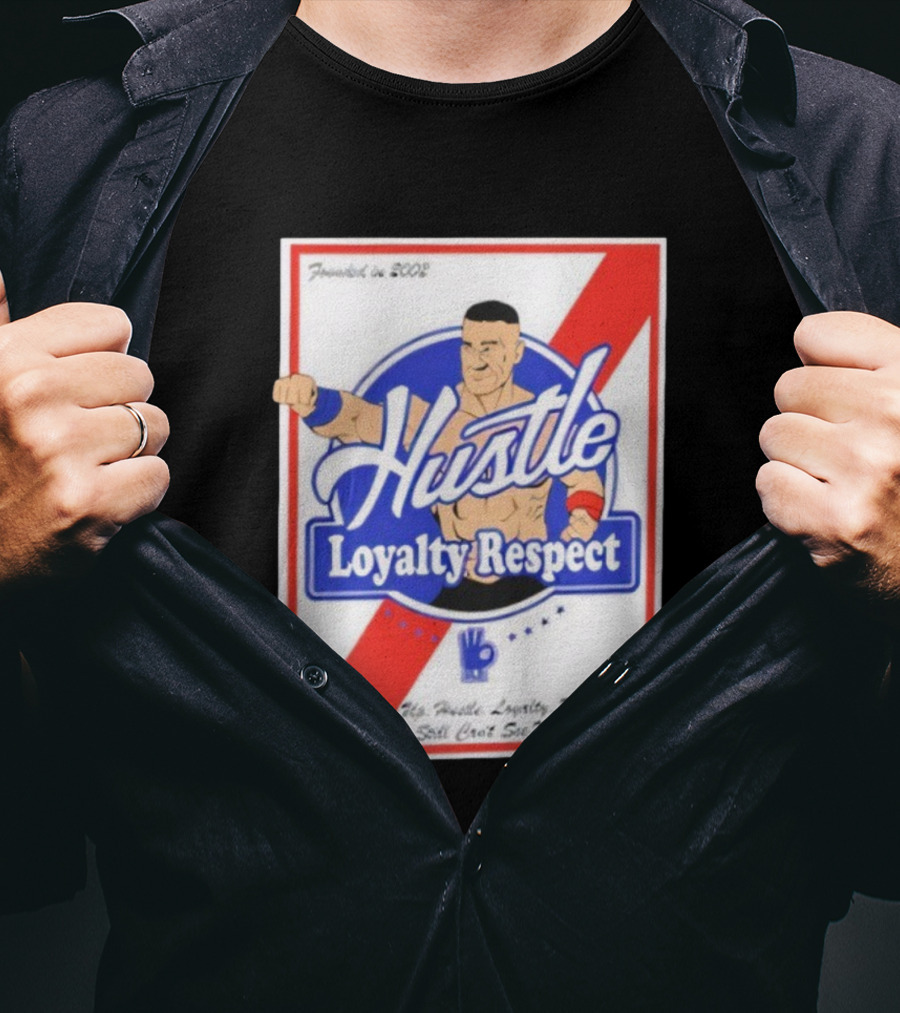 John Cena Hustle Loyalty Respect Never Give Up You Can't See Me WWE 2004 T-Shirt