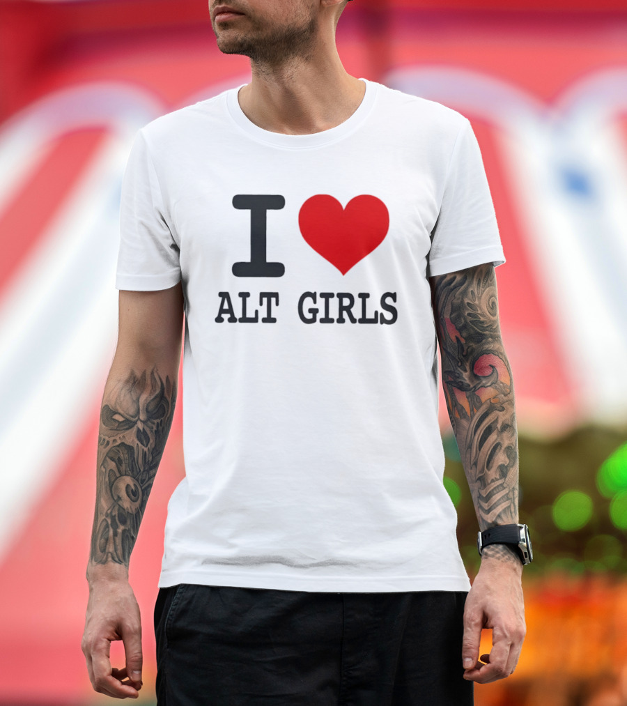 I Love Alt Girls Funny I Heart Design T-Shirt