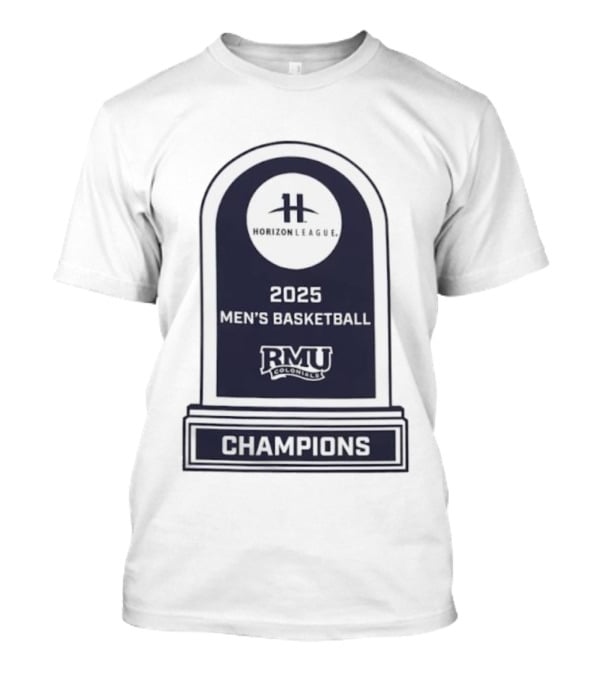Horizon League 2025 Men's Basketball RMU Colonials Champions T-Shirt
