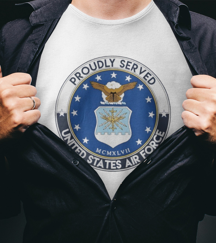 Proudly Served United States Air Force MCMXLVII Eagle Emblem T-Shirt