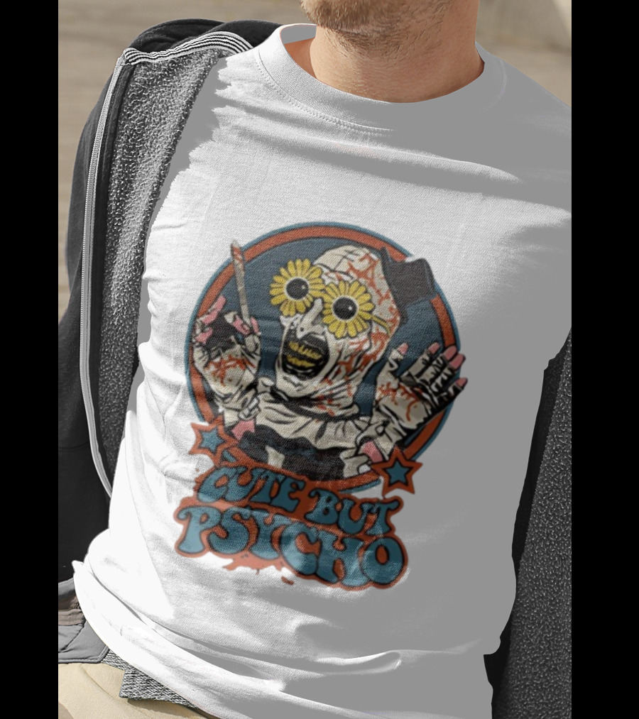 The Clown Cute But Psycho Creepy Knife Wielding Flower Eyed Jester T-Shirt