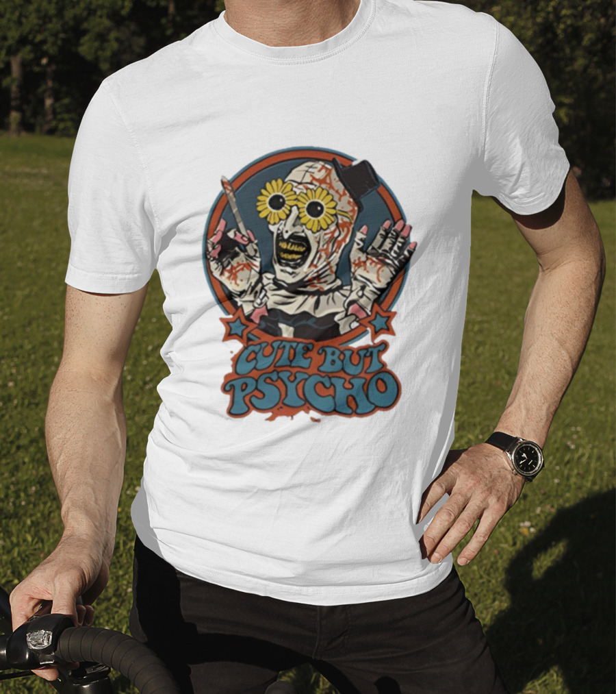 The Clown Cute But Psycho Creepy Knife Wielding Flower Eyed Jester T-Shirt