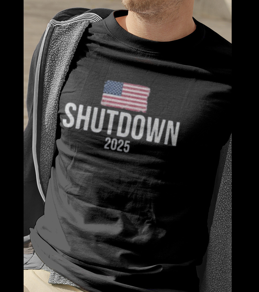 American Flag Shutdown 2025 T-Shirt