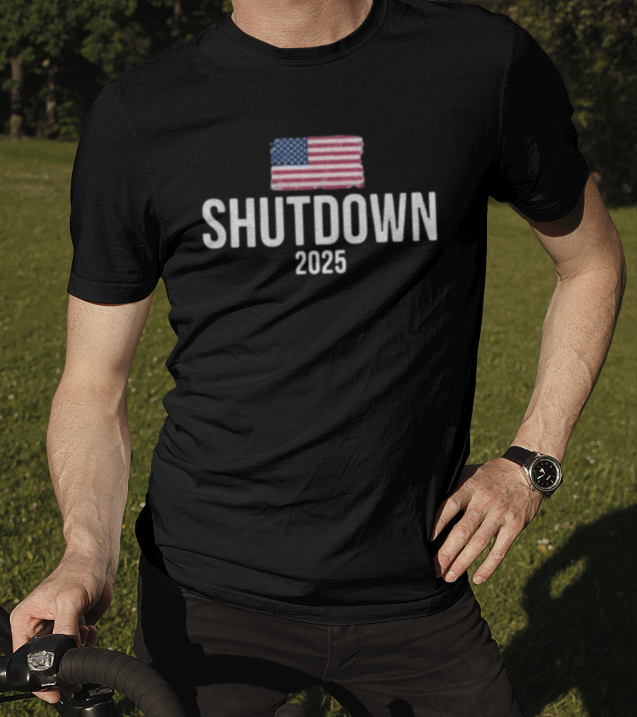 American Flag Shutdown 2025 T-Shirt