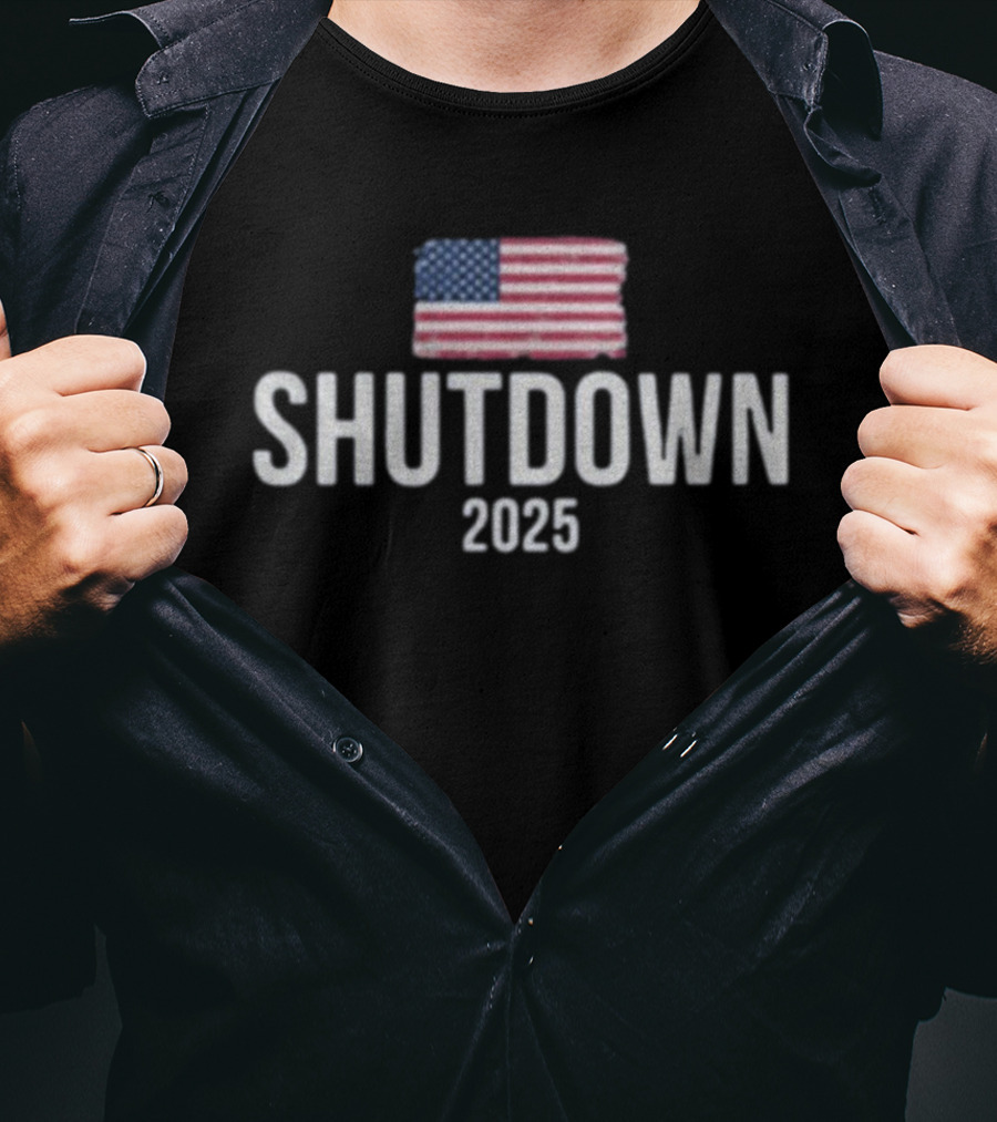 American Flag Shutdown 2025 T-Shirt