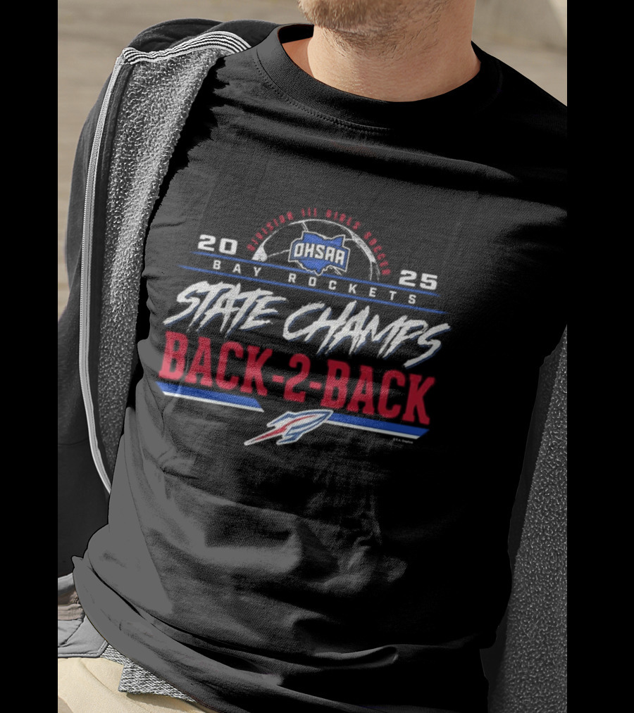 Bay Rockets 2023 2025 State Champs Back-2-Back OHSAA Girls Soccer Division 3 T-Shirt