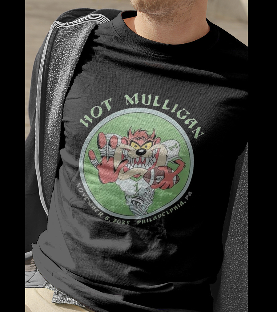 Hot Mulligan November 8 2025 Philadelphia PA Tasmanian Devil Football Player T-Shirt