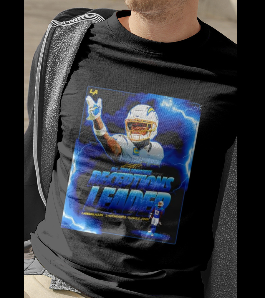 Keenan Allen Chargers All-Time Franchise Receptions Leader Lightning Theme T-Shirt