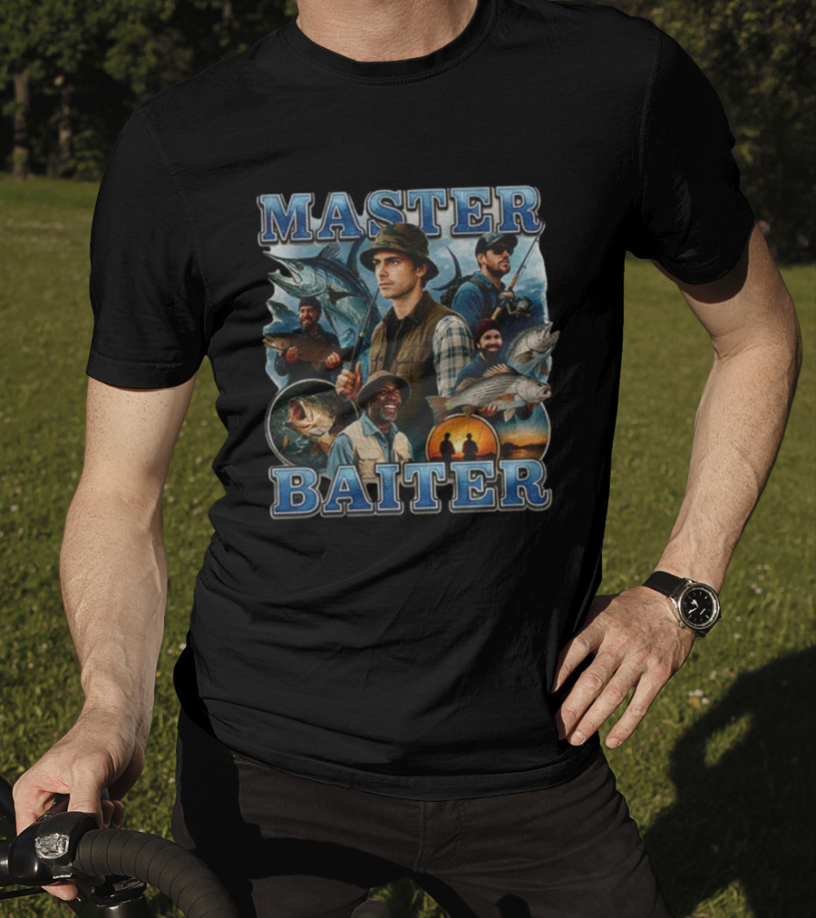 Master Baiter Vintage Fishing Enthusiasts Scenic Adventure T-Shirt