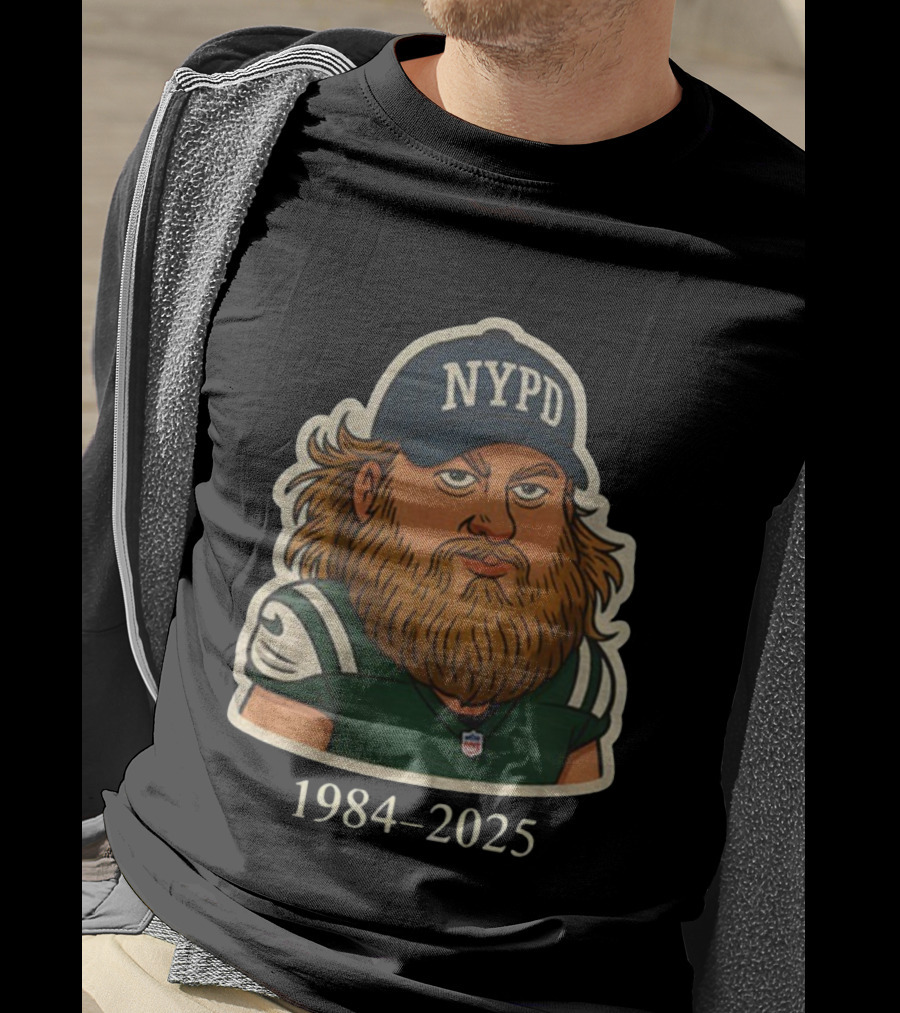 NYPD Nick Mangold New York Jets 1984-2025 Football Cartoon T-Shirt