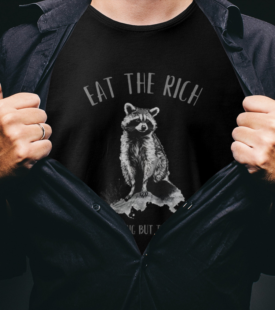 Raccoon Eat The Rich Anti Corporate Leftist Anarchist T-Shirt