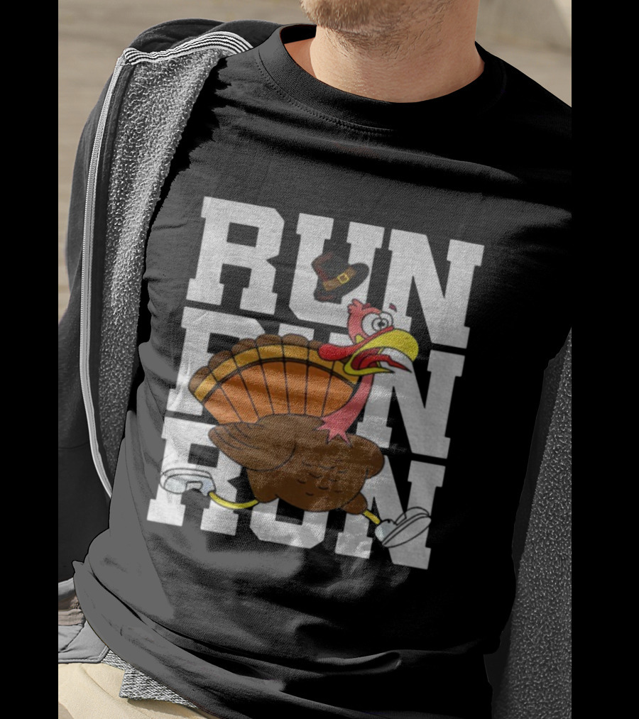 RUN RUN RUN Turkey Trot Thanksgiving 5K Race T-Shirt