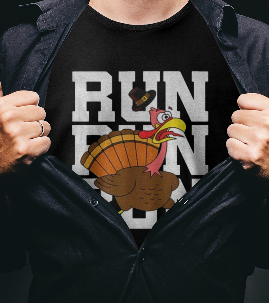 RUN RUN RUN Turkey Trot Thanksgiving 5K Race T-Shirt