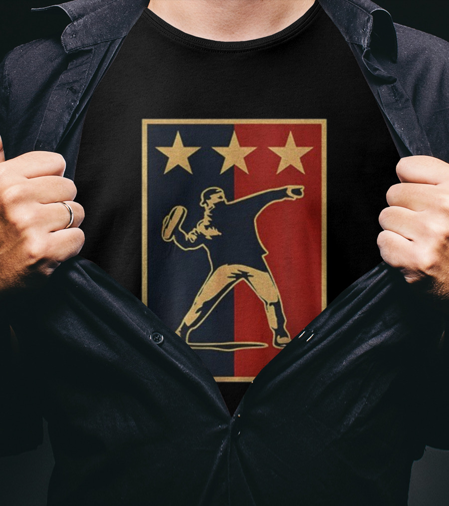 Sandwich Guy Resist Hope Obey Style Three Stars Retro Thrower T-Shirt