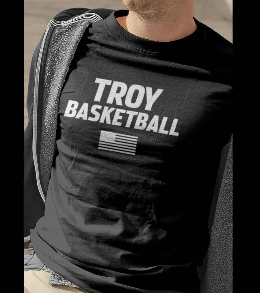 Troy Basketball American Flag Theme T-Shirt